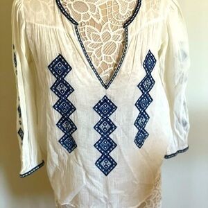 JOIE Blue White Blouses size xs